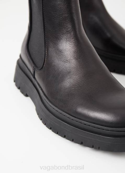 Vagabond D60R295 couro preto homens James Boots calçados