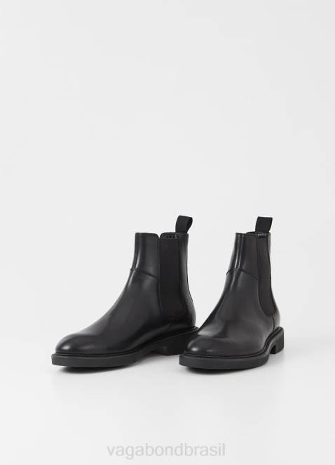 Vagabond D60R296 couro preto homens botas alex m calçados