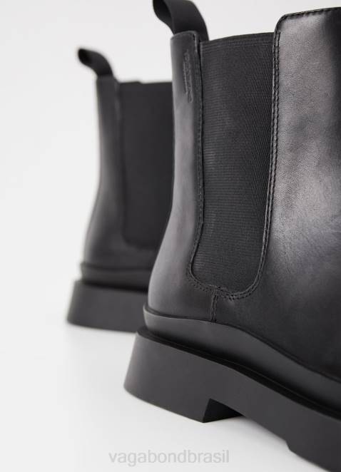 Vagabond D60R299 couro preto homens botas de microfone calçados