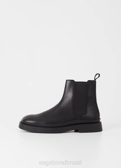 Vagabond D60R299 couro preto homens botas de microfone calçados