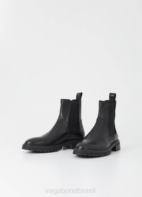 Vagabond D60R302 couro preto homens bota johnny 2.0 calçados