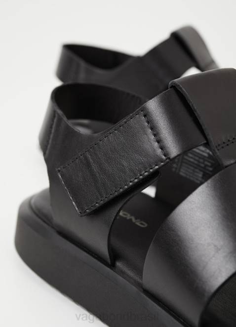 Vagabond D60R293 couro preto homens sandálias nate calçados