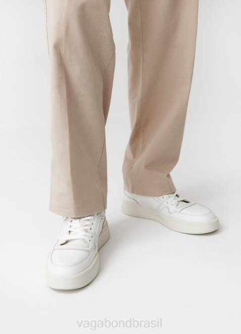 Vagabond D60R267 couro branco homens tênis cedric calçados