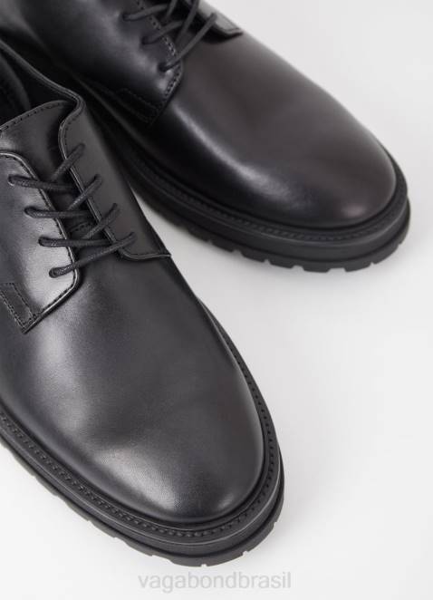 Vagabond D60R290 couro preto homens sapatos Johnny 2.0 calçados