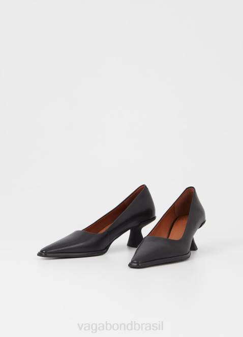 Vagabond D60R104 couro preto mulheres bombas de plantio direto calçados