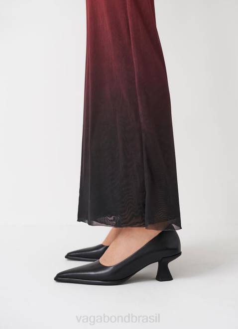 Vagabond D60R104 couro preto mulheres bombas de plantio direto calçados