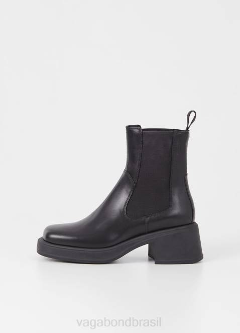 Vagabond D60R197 couro preto mulheres botas dorah calçados
