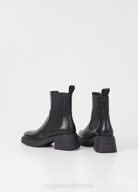 Vagabond D60R197 couro preto mulheres botas dorah calçados