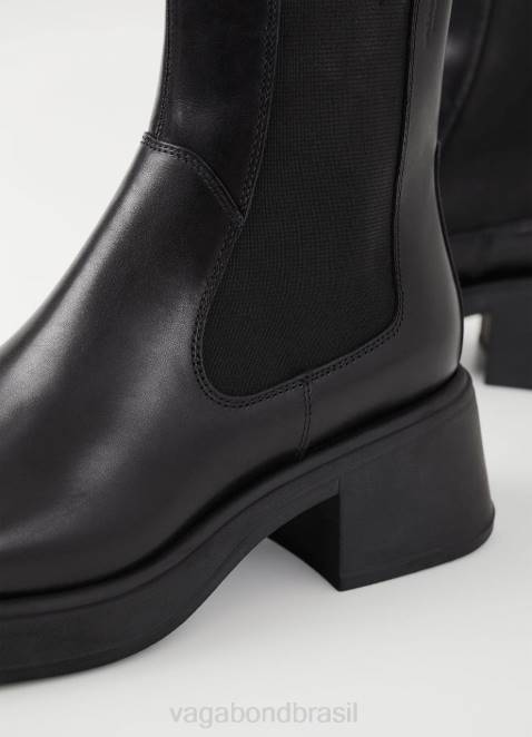 Vagabond D60R197 couro preto mulheres botas dorah calçados