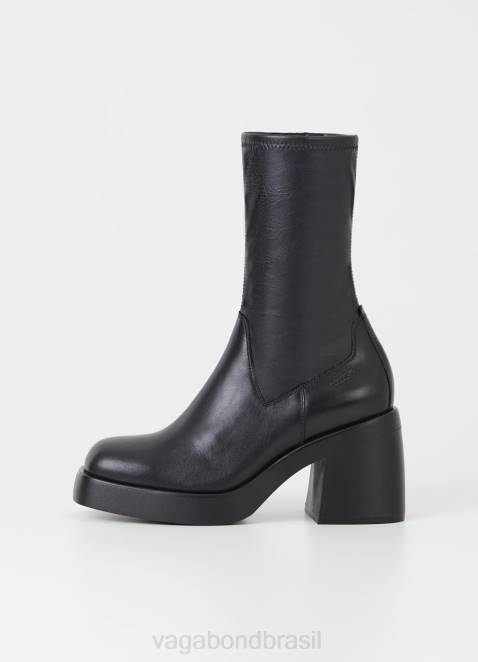 Vagabond D60R205 couro preto/pente mulheres botas Brooke calçados