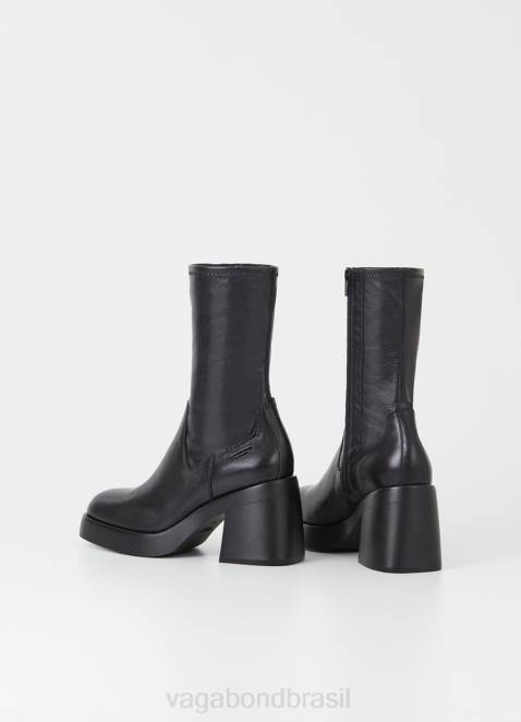 Vagabond D60R205 couro preto/pente mulheres botas Brooke calçados