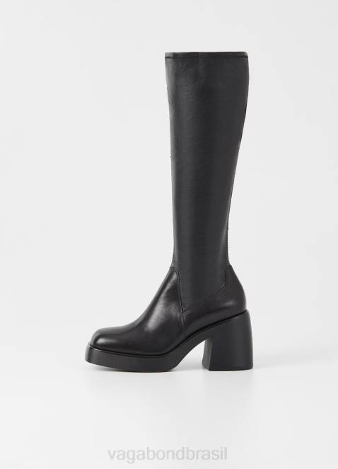Vagabond D60R207 couro preto/pente mulheres botas altas Brooke calçados