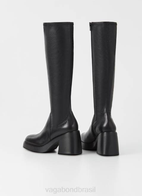 Vagabond D60R207 couro preto/pente mulheres botas altas Brooke calçados