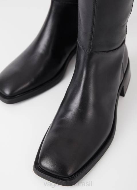 Vagabond D60R210 couro preto mulheres botas altas brancas calçados