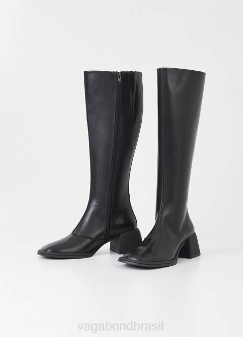Vagabond D60R212 couro preto mulheres botas altas ansie calçados