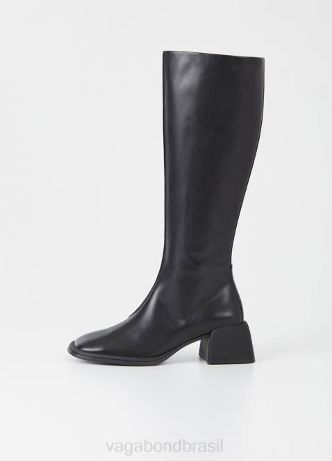 Vagabond D60R212 couro preto mulheres botas altas ansie calçados
