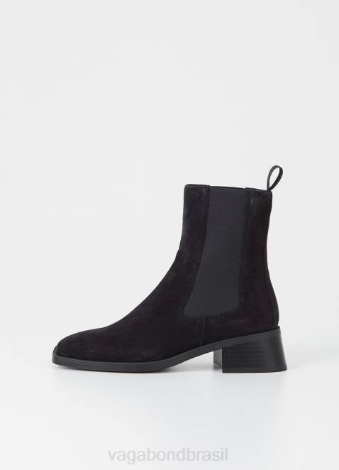 Vagabond D60R213 Camurça preta mulheres botas brancas calçados