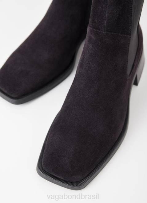 Vagabond D60R213 Camurça preta mulheres botas brancas calçados