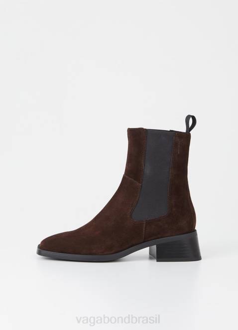 Vagabond D60R214 camurça marrom escuro mulheres botas brancas calçados