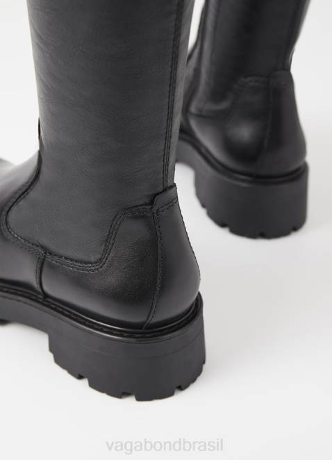 Vagabond D60R217 couro preto/pente mulheres botas altas cosmo 2.0 calçados