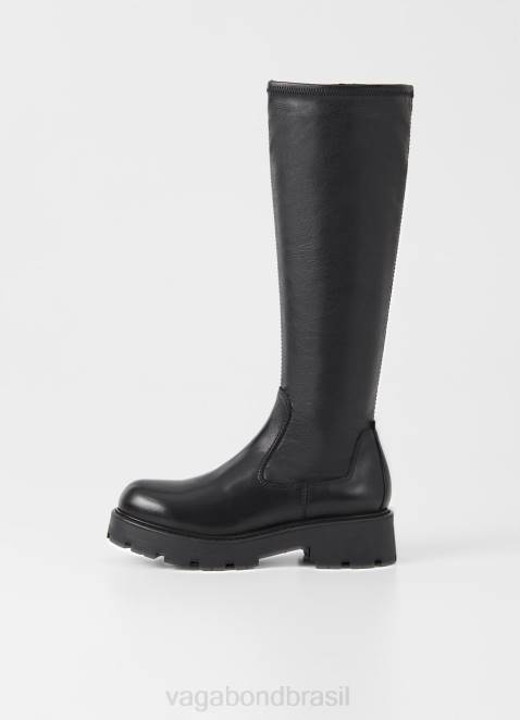 Vagabond D60R217 couro preto/pente mulheres botas altas cosmo 2.0 calçados