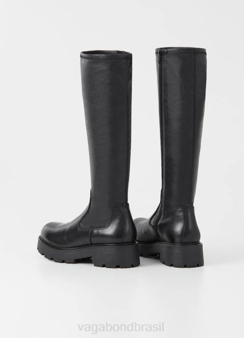 Vagabond D60R217 couro preto/pente mulheres botas altas cosmo 2.0 calçados