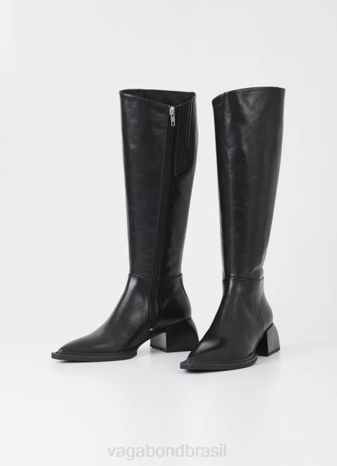 Vagabond D60R220 couro preto mulheres botas altas vivian calçados