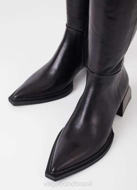 Vagabond D60R220 couro preto mulheres botas altas vivian calçados