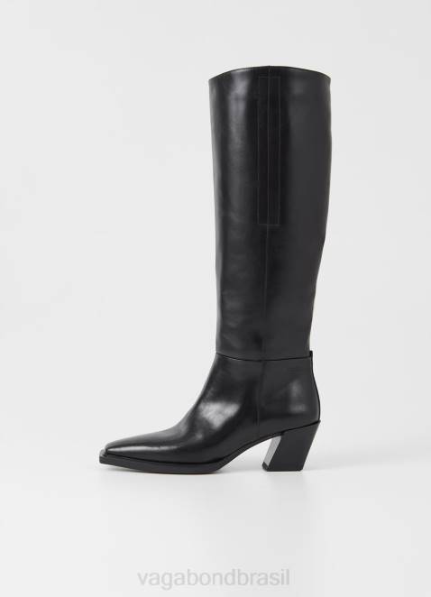 Vagabond D60R221 couro preto mulheres botas altas alina calçados