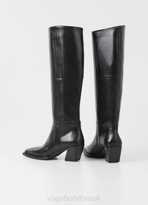 Vagabond D60R221 couro preto mulheres botas altas alina calçados
