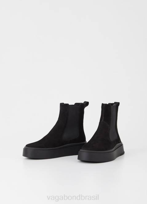 Vagabond D60R223 nubuck preto mulheres botas stacy calçados
