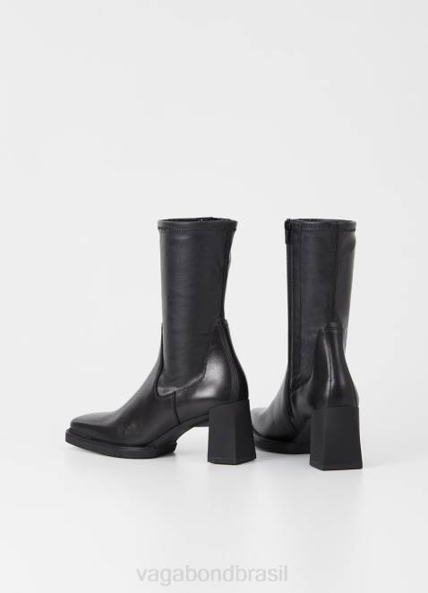 Vagabond D60R228 couro preto/stretch sintético mulheres botas edwina calçados