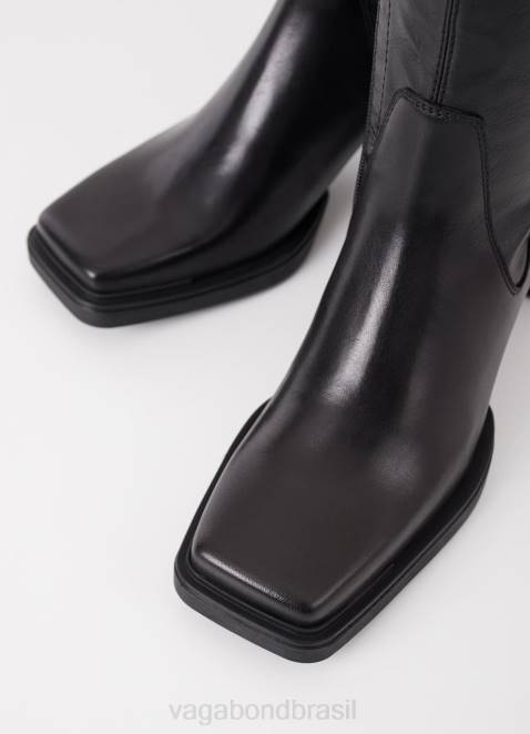 Vagabond D60R228 couro preto/stretch sintético mulheres botas edwina calçados