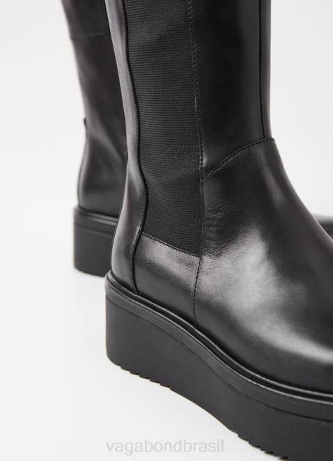 Vagabond D60R231 couro preto mulheres tara botas altas calçados