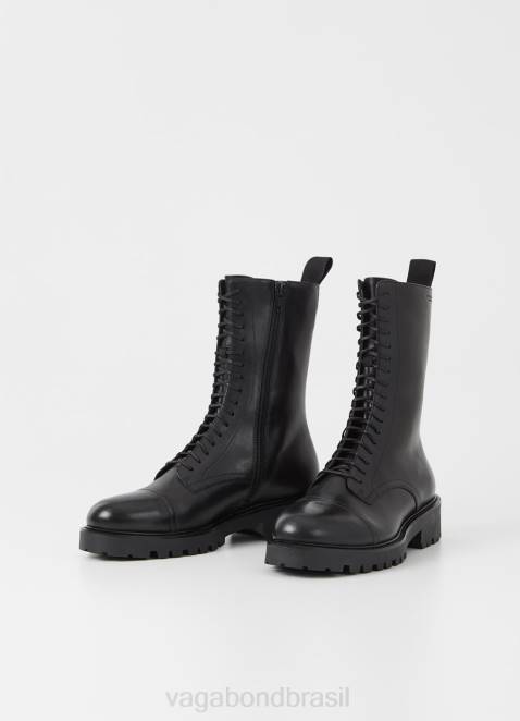 Vagabond D60R232 couro preto mulheres botas kenova calçados