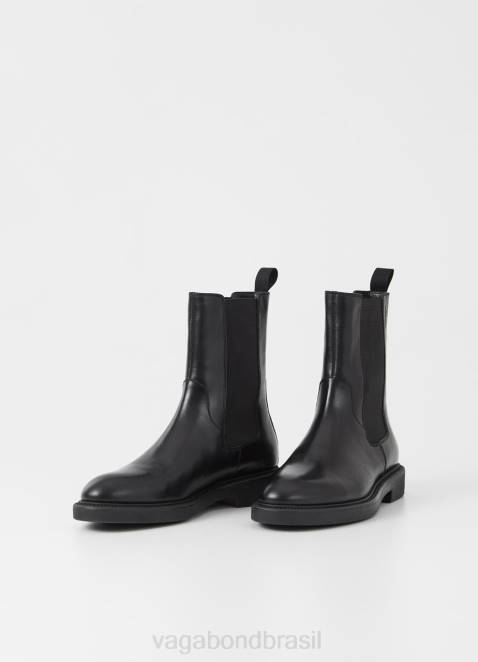 Vagabond D60R234 couro preto mulheres botas alex calçados