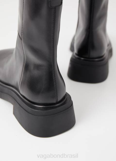 Vagabond D60R236 couro preto mulheres botas eyra calçados