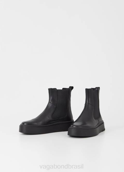 Vagabond D60R238 couro preto mulheres botas stacy calçados