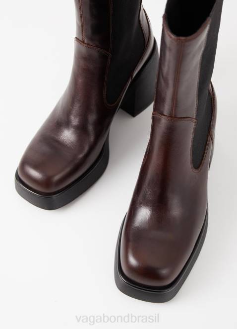 Vagabond D60R239 couro marrom escuro mulheres botas Brooke calçados