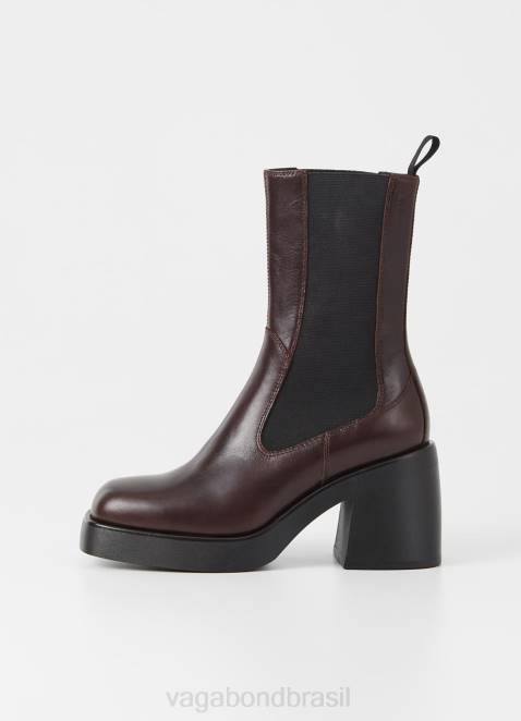 Vagabond D60R239 couro marrom escuro mulheres botas Brooke calçados
