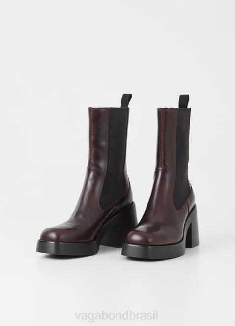 Vagabond D60R239 couro marrom escuro mulheres botas Brooke calçados