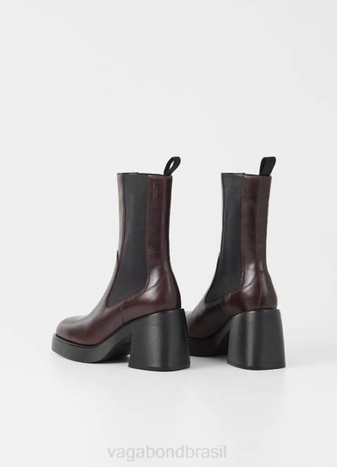 Vagabond D60R239 couro marrom escuro mulheres botas Brooke calçados