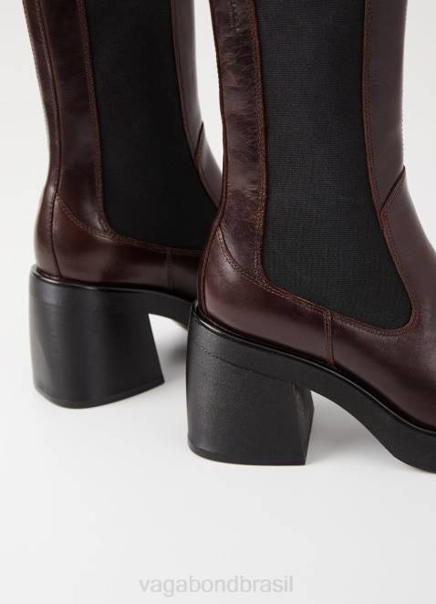 Vagabond D60R239 couro marrom escuro mulheres botas Brooke calçados