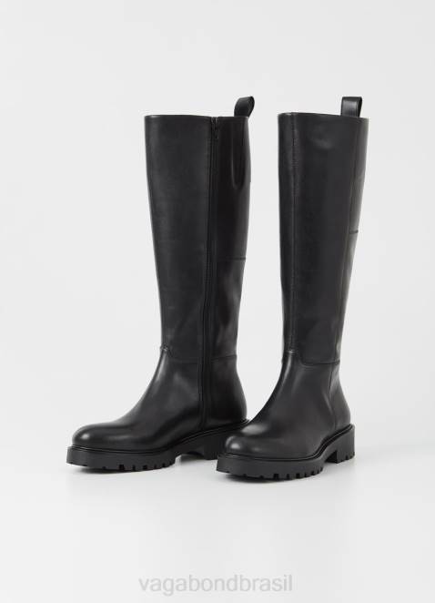 Vagabond D60R240 couro preto mulheres botas kenova calçados