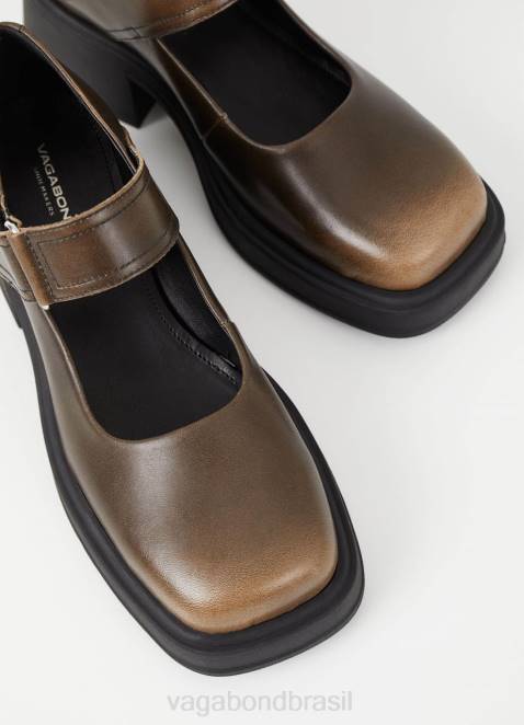 Vagabond D60R100 escova de couro marrom mulheres bombas dorah calçados