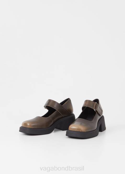 Vagabond D60R100 escova de couro marrom mulheres bombas dorah calçados