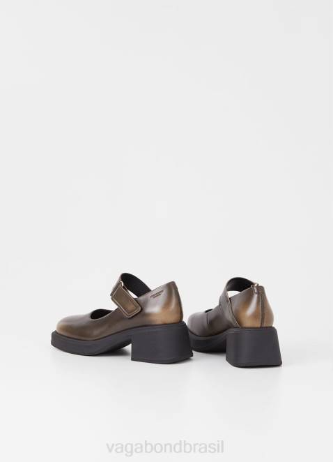 Vagabond D60R100 escova de couro marrom mulheres bombas dorah calçados