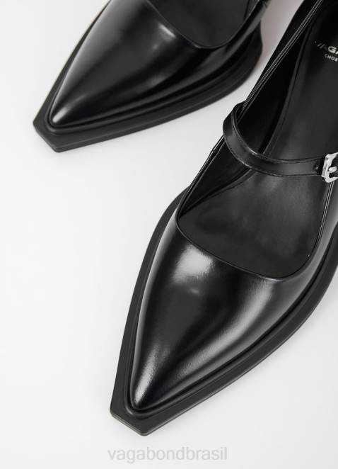 Vagabond D60R98 couro polido preto mulheres bombas vivian calçados