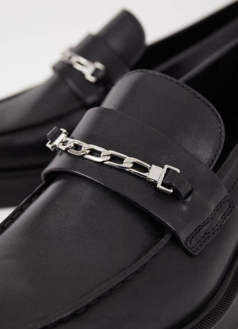 Vagabond D60R160 couro preto mulheres Jillian mocassim calçados
