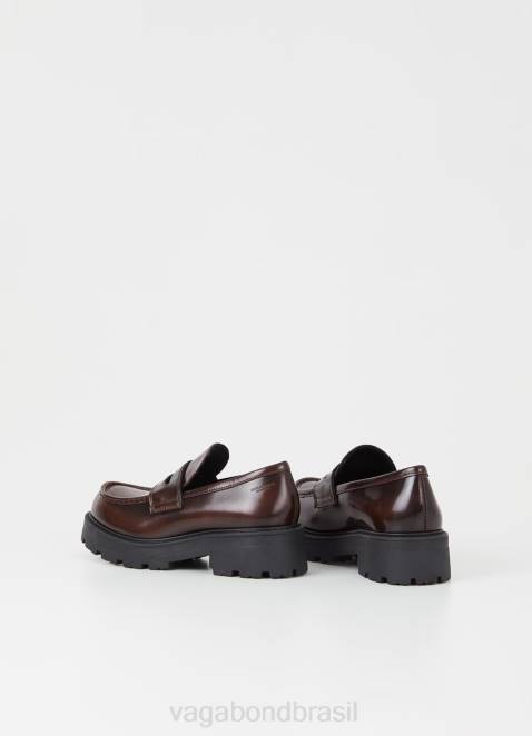 Vagabond D60R163 couro polido marrom mulheres mocassim cosmo 2.0 calçados